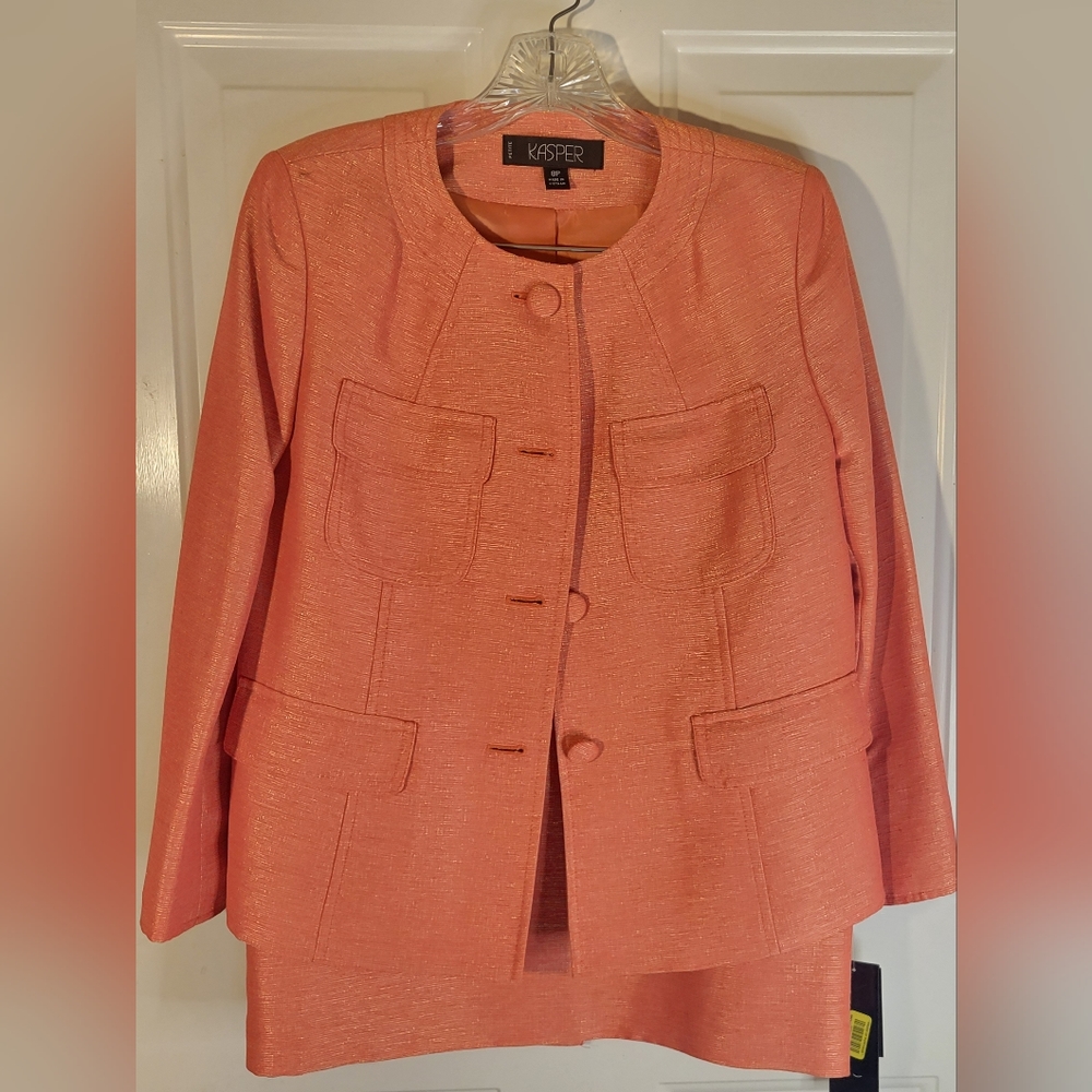 2pc Kasper Apricot Skirt suit